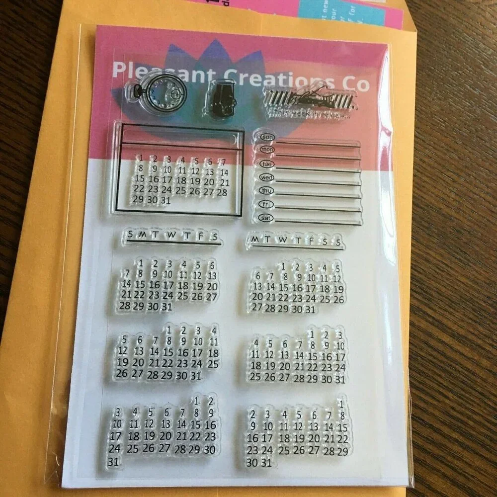 Perpetual Calendar Planner Stamp Kit 13 Pc Silicone Set Craft Bullet Journal mq